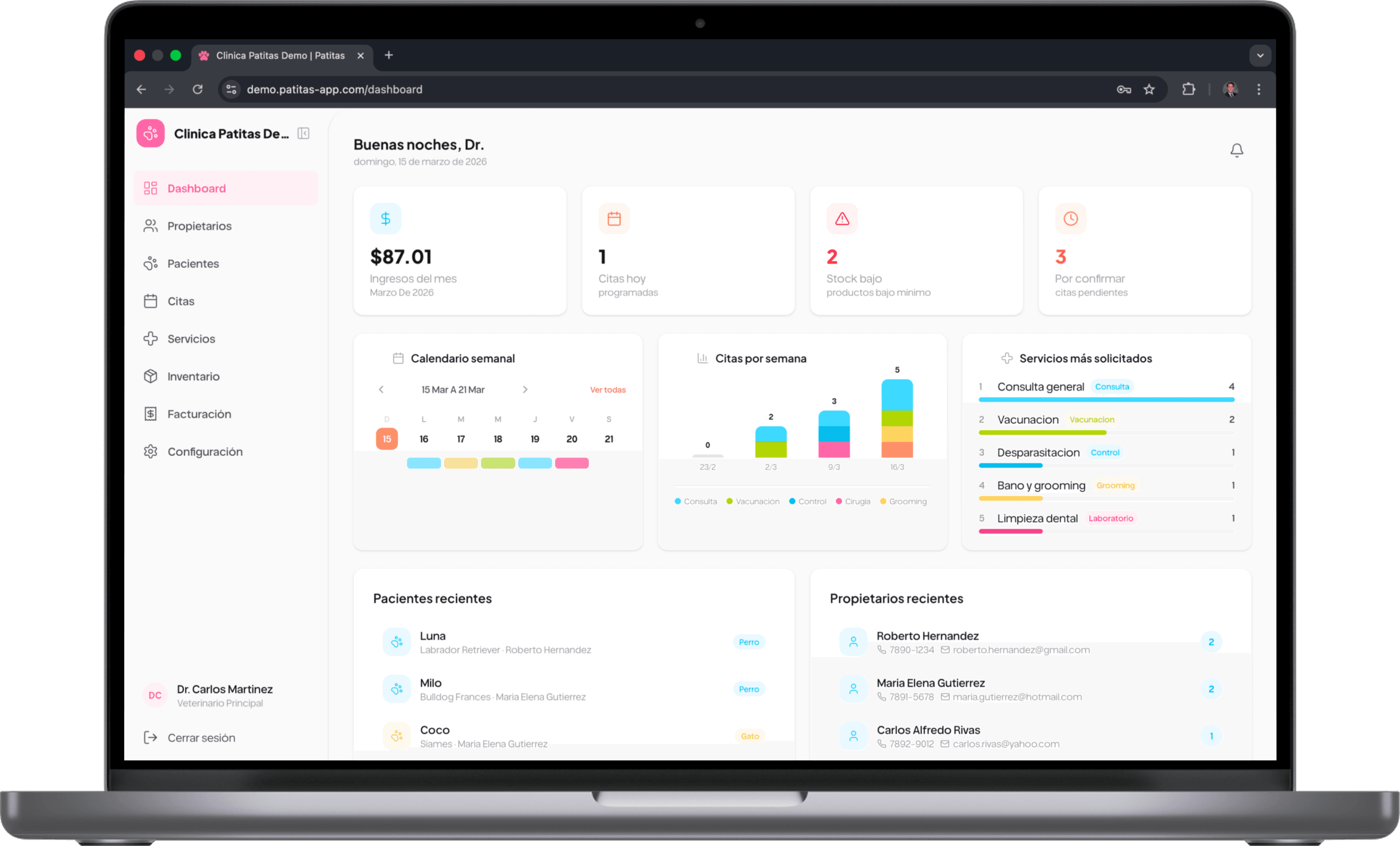 Patitas Dashboard